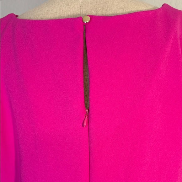 Women's Hot Pink Ruffle Sleeve Midi Dress - Picture 10 of 12